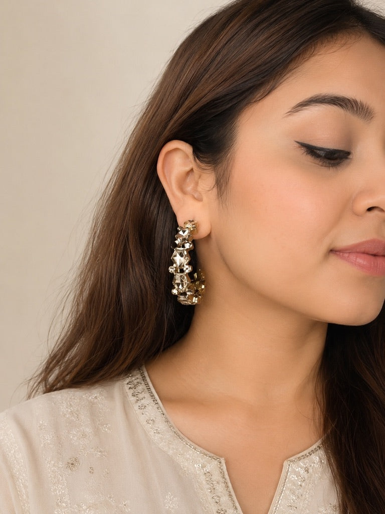 Nusrah Kundan Indian Earrings
