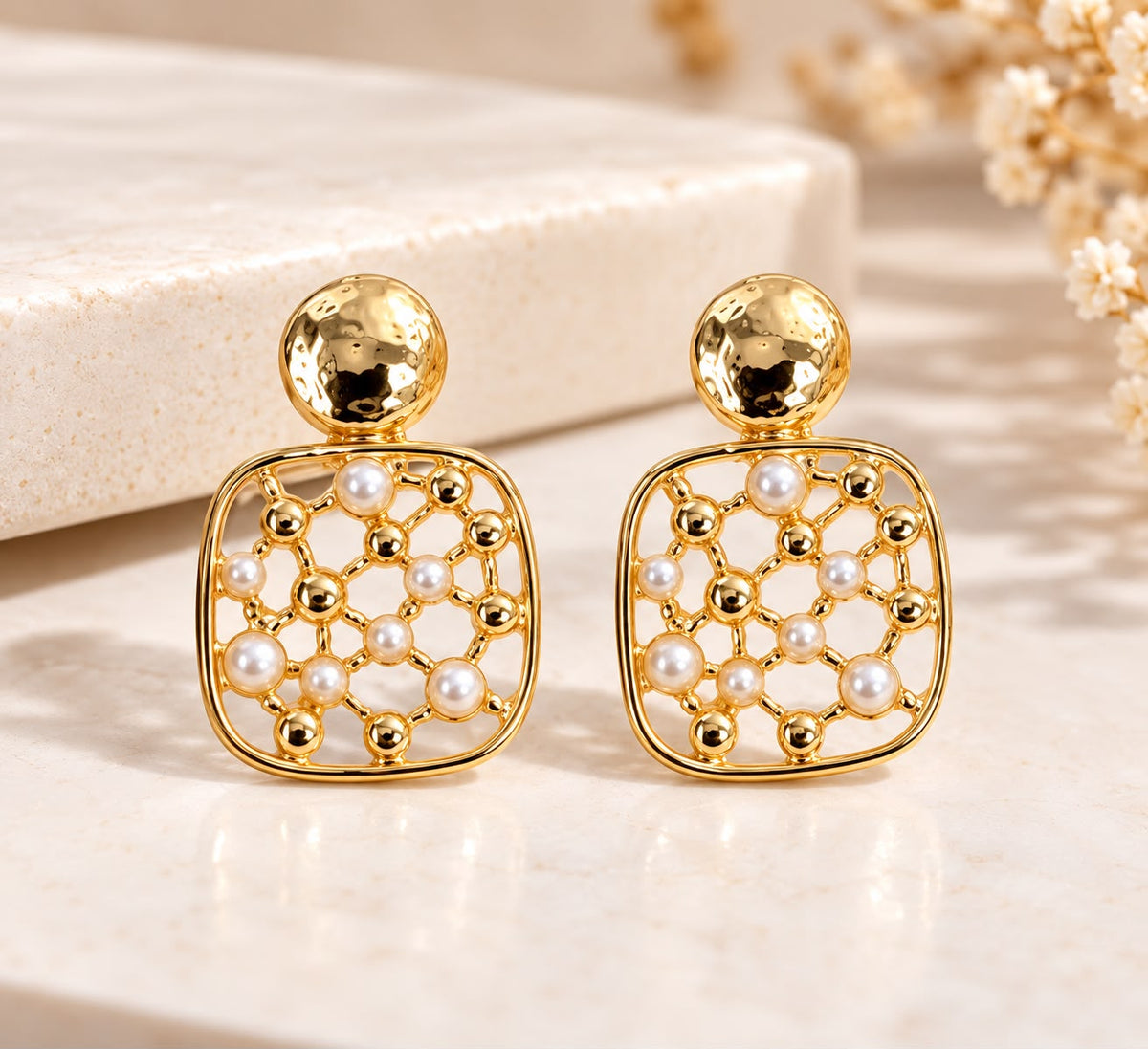 Goldweb earrings