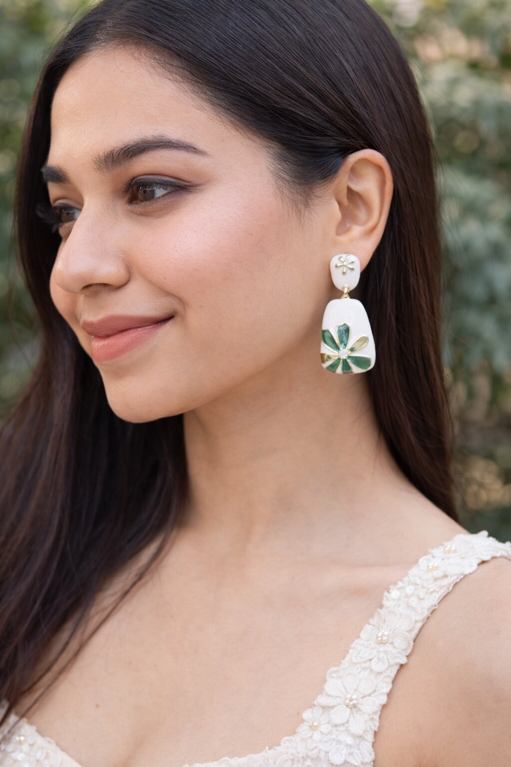 Green Florette earrings
