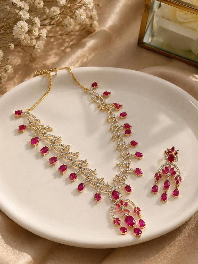 Ruby AD Jique Necklace set