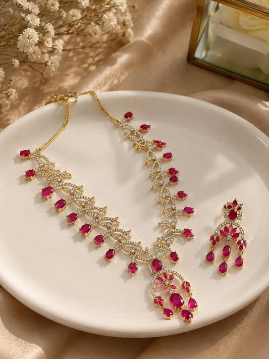 Ruby AD Jique Necklace set