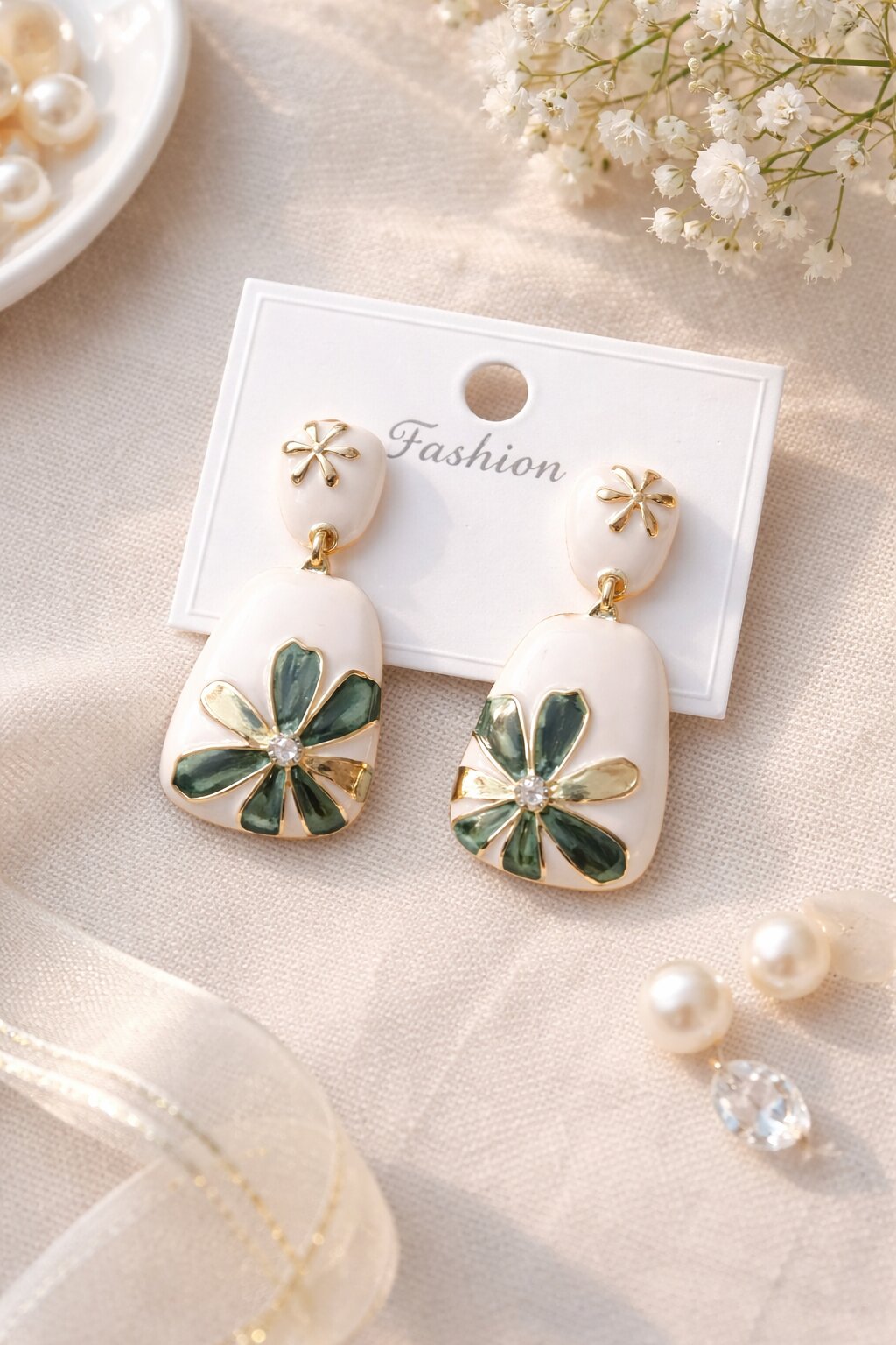 Green Florette earrings
