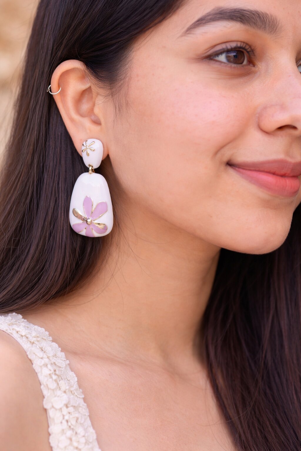 Purple Florette earrings