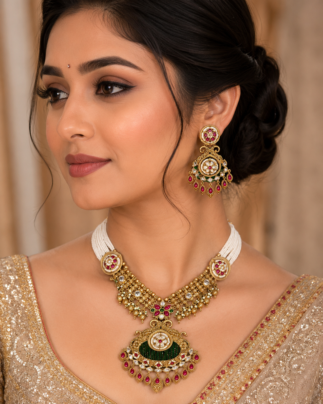 Anagha Maharani Kundan set