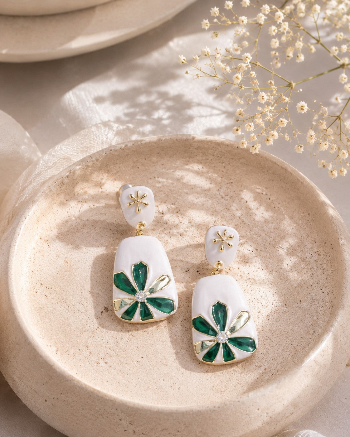 Green Florette earrings