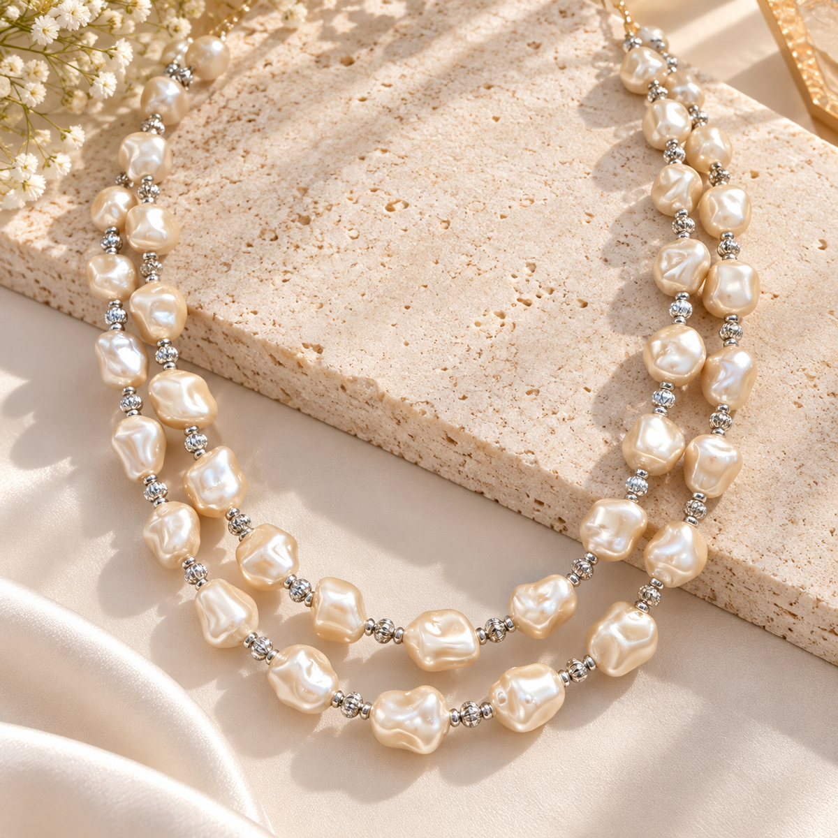 Moonlit Pearl Mala