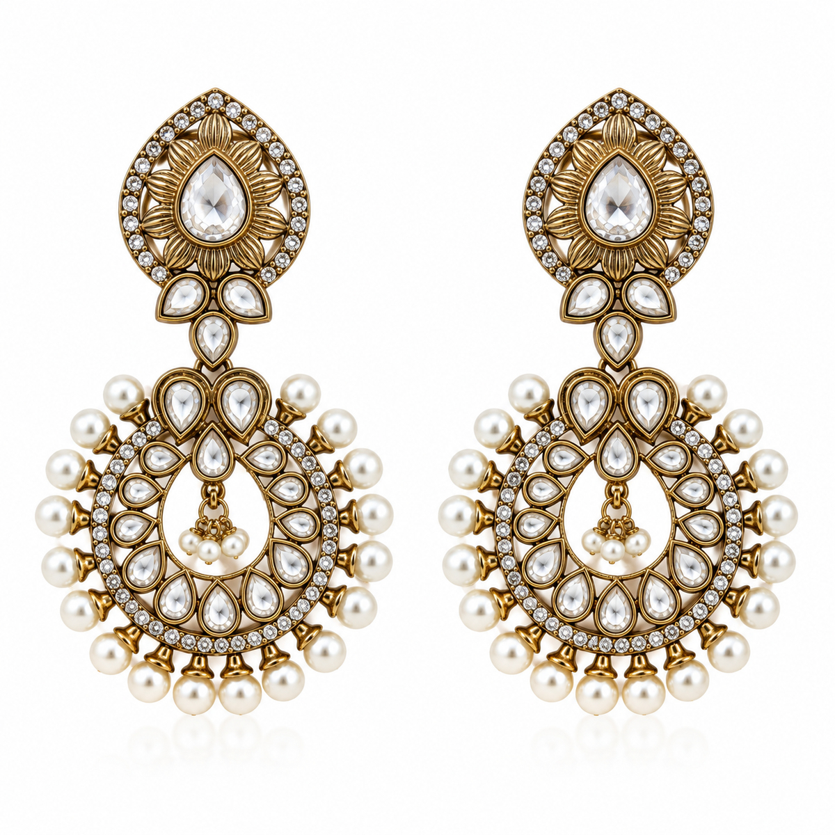 White pearl earrring