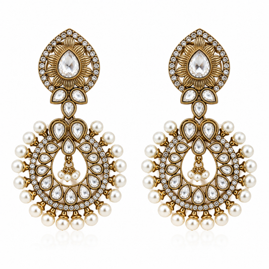 White pearl earrring