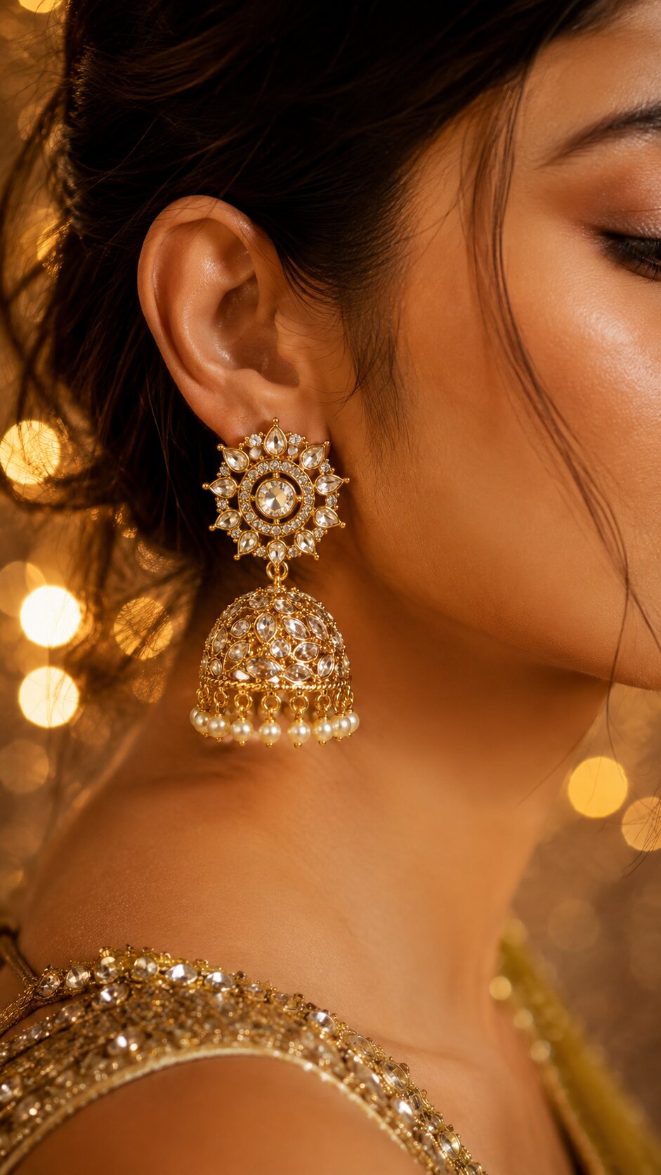 Ruhani Kundan Jhumkas