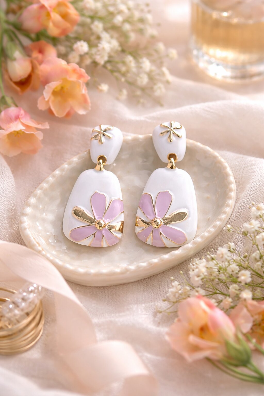 Purple Florette earrings