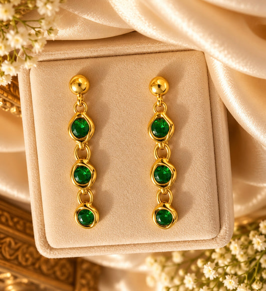 Phishly Green Drop Earrings