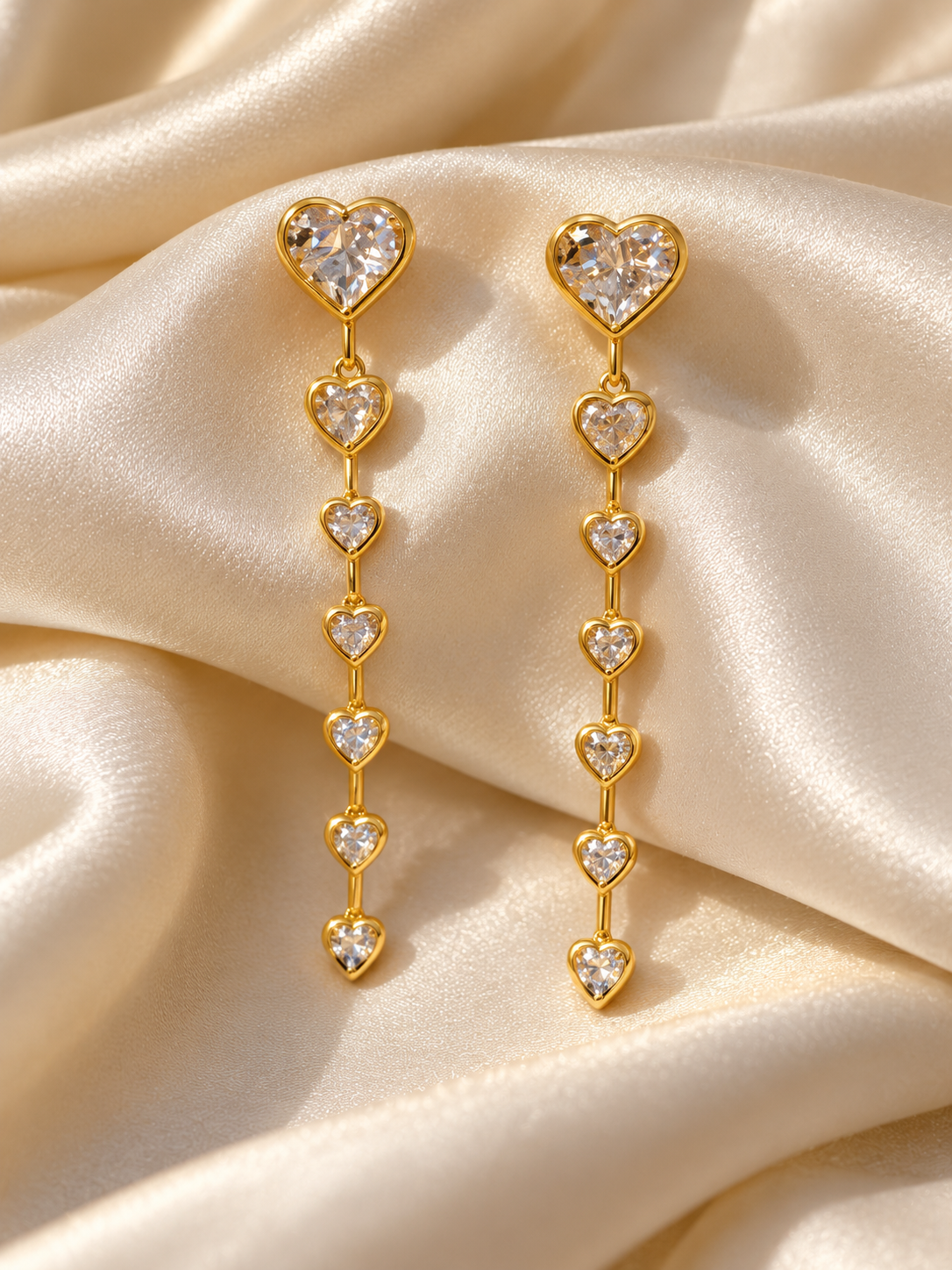 Long Heart Strip Earrings