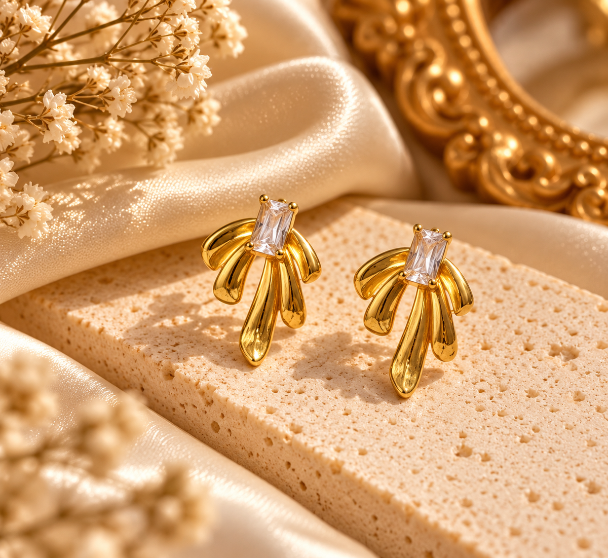 Seqore white stone Earrings
