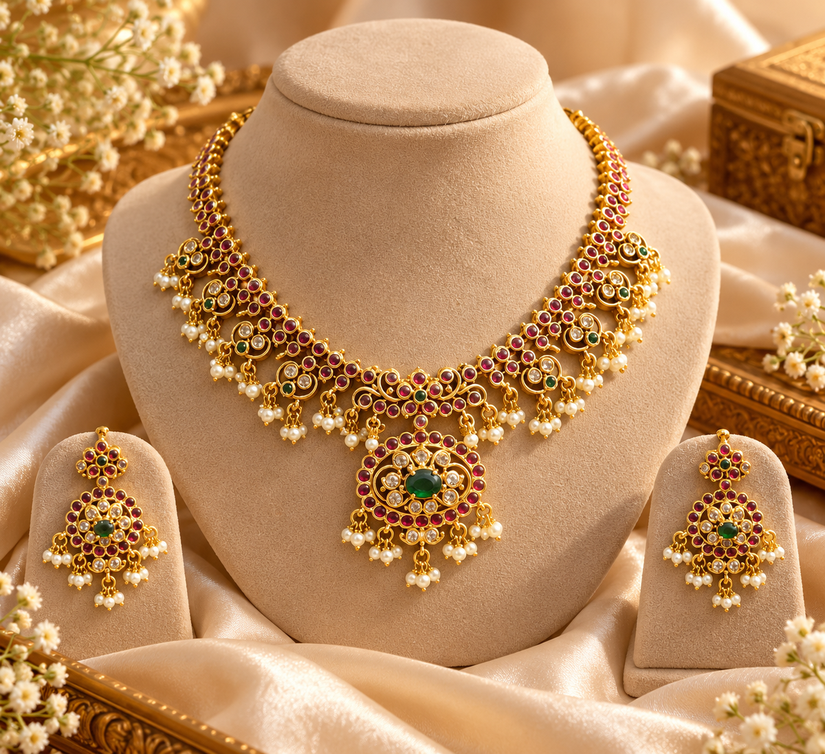 Vyasa Pachi Kundan Set