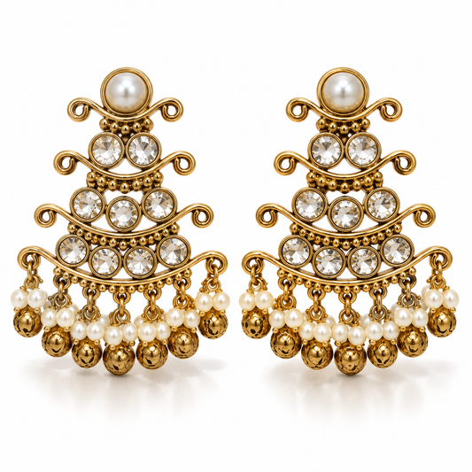 Rajsi Kundan Pearl Earrings