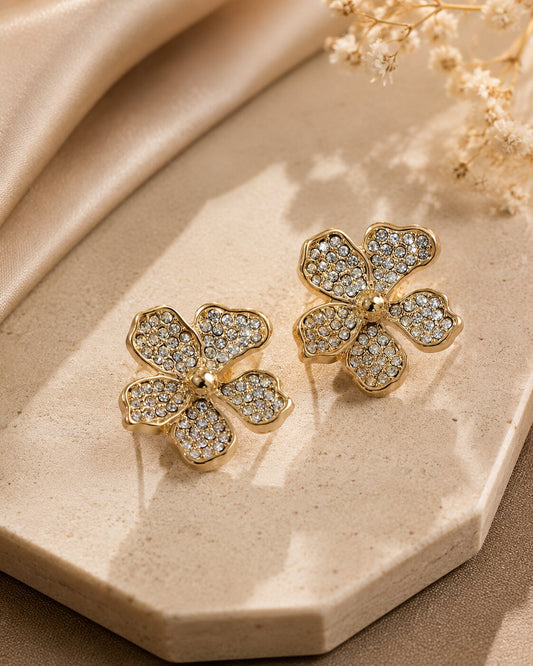 Crystal flowerstud earrings