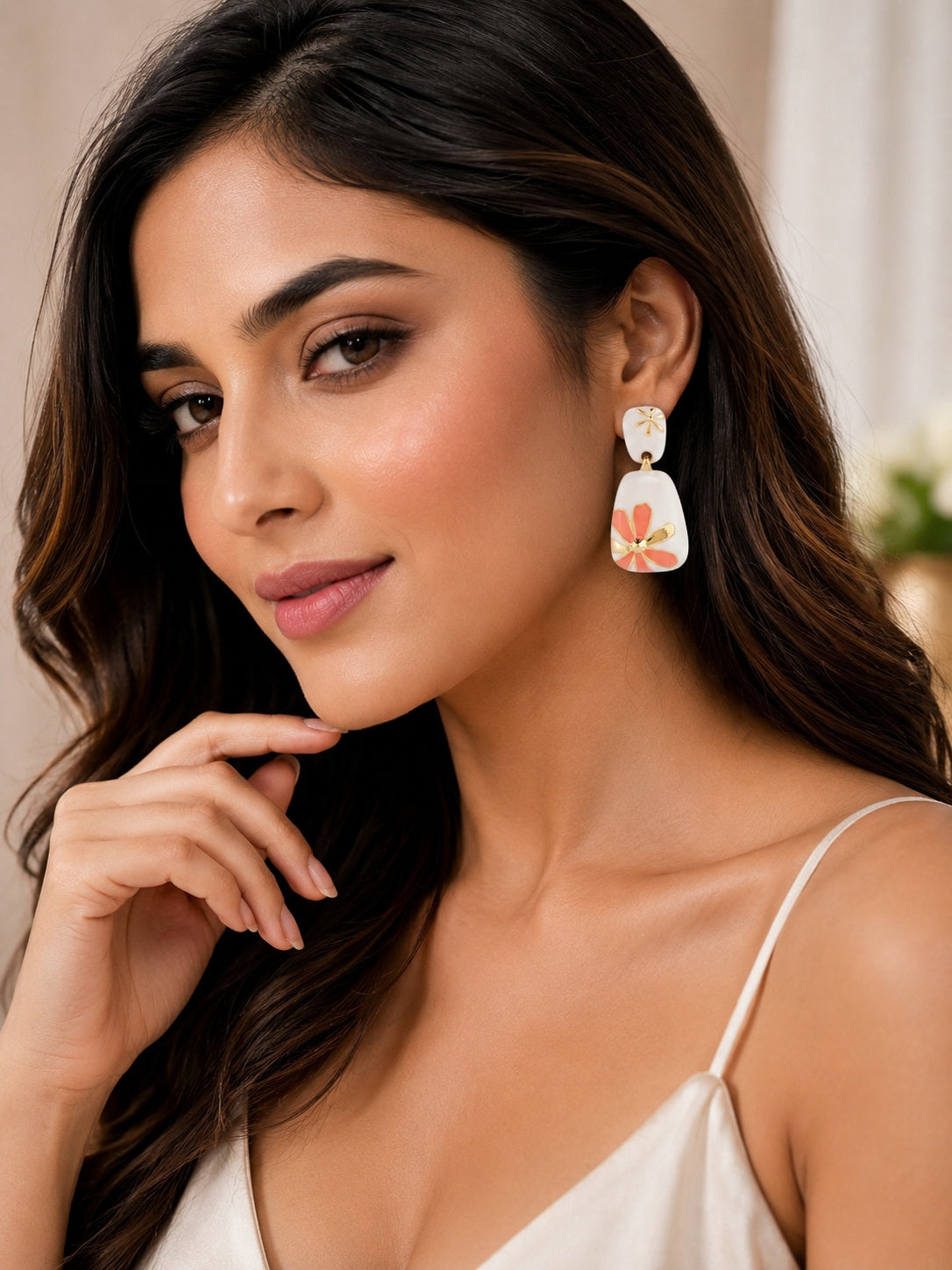Ivory Organza Earrings