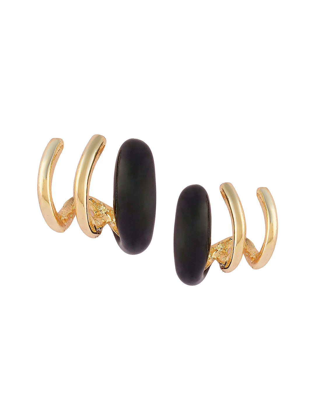 Black maze earrings
