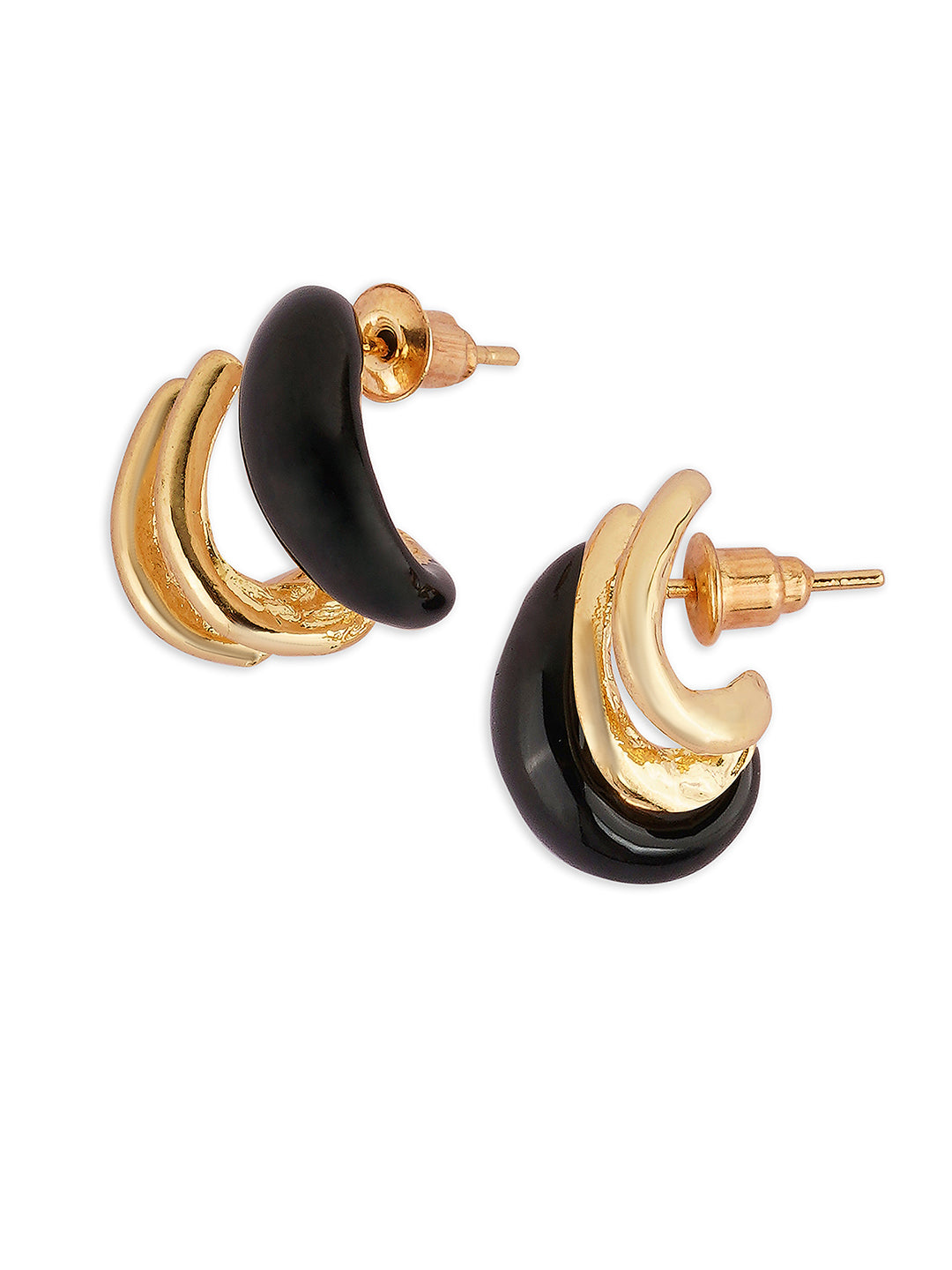 Black maze earrings