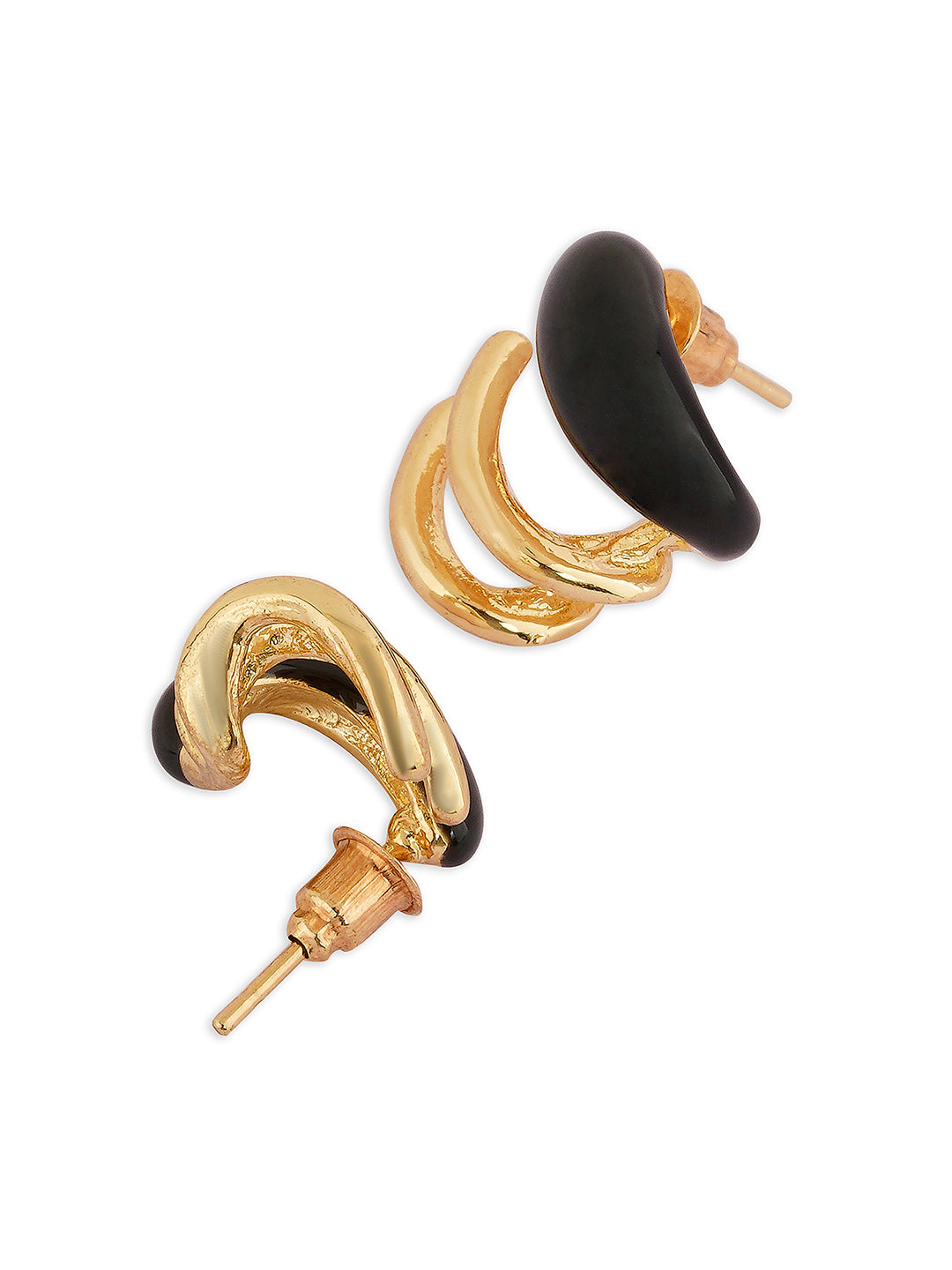 Black maze earrings