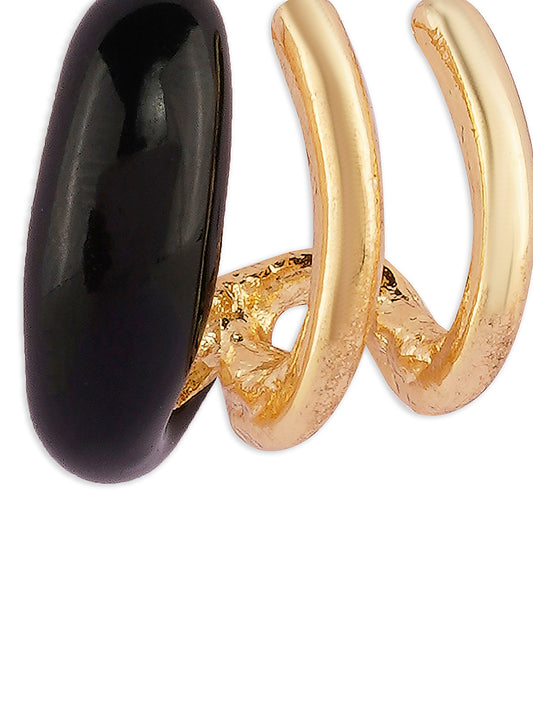 Black maze earrings