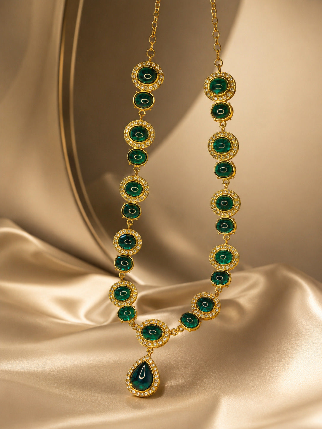 Devika Green Indian Traditional Necklace Set