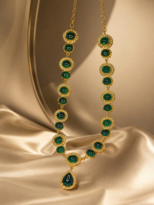 Devika Green Indian Traditional Necklace Set