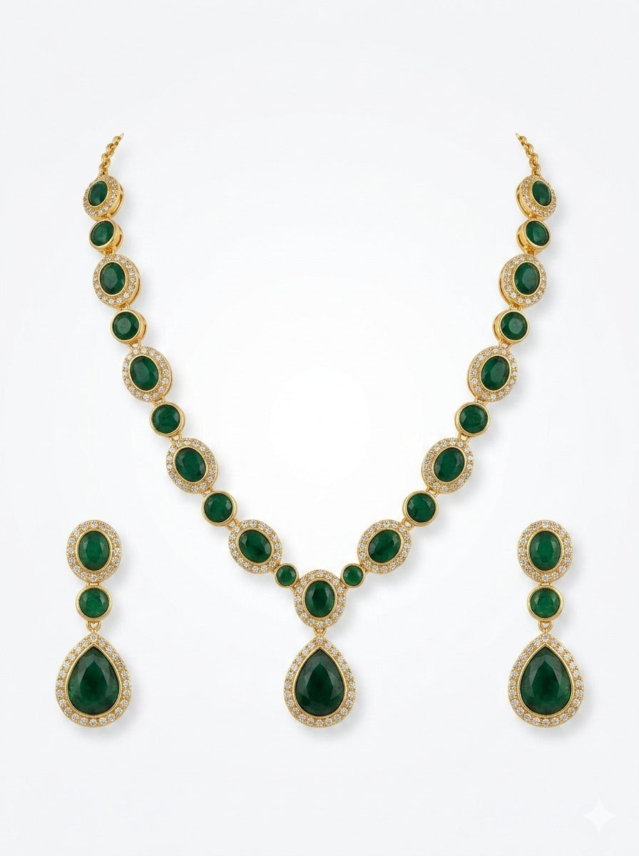 Devika Green Indian Traditional Necklace Set