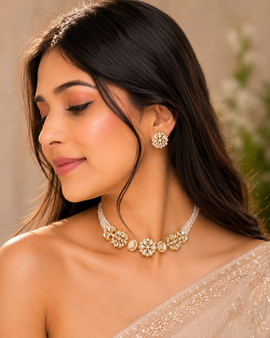 Eiraa Kundan Necklace set with earrings