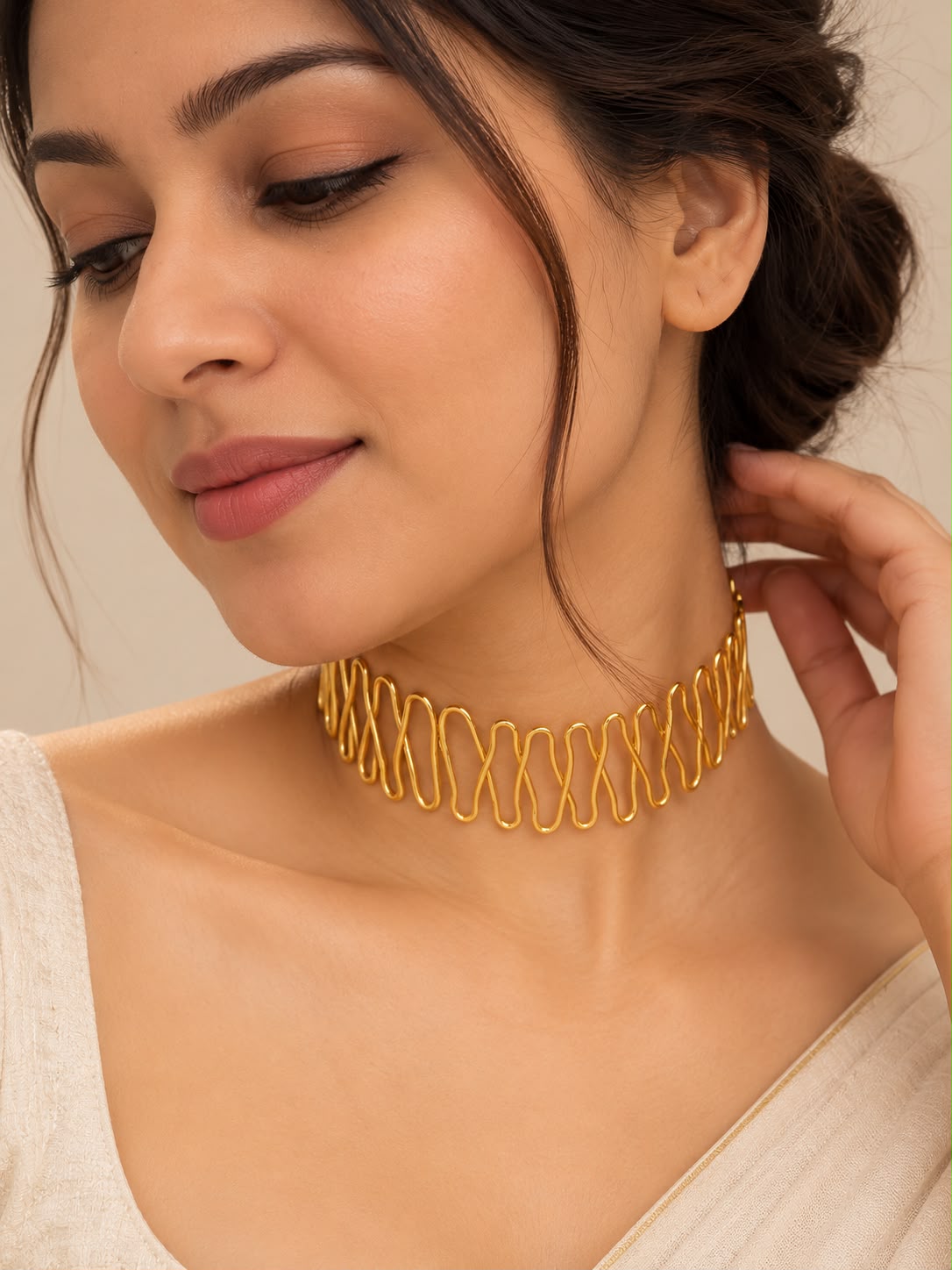 Evara Brass Choker - Adjustable