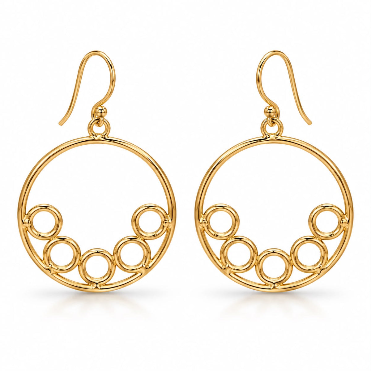 Vanya Circle Brass Earrings