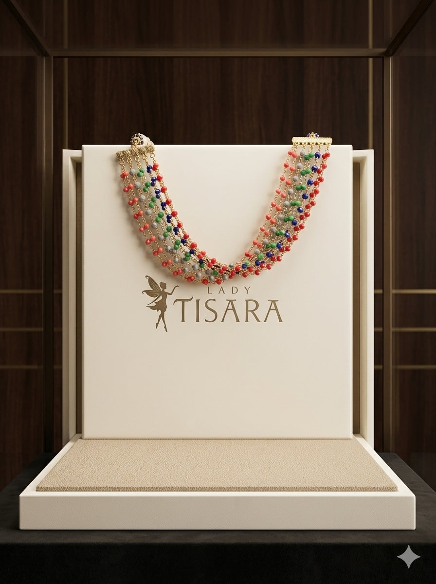 Multicolor beads Layered Necklace Set