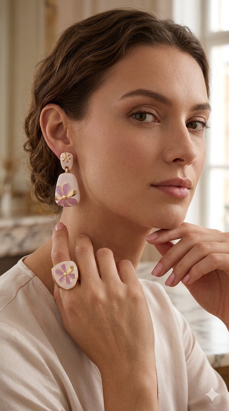 Purple Florette earrings