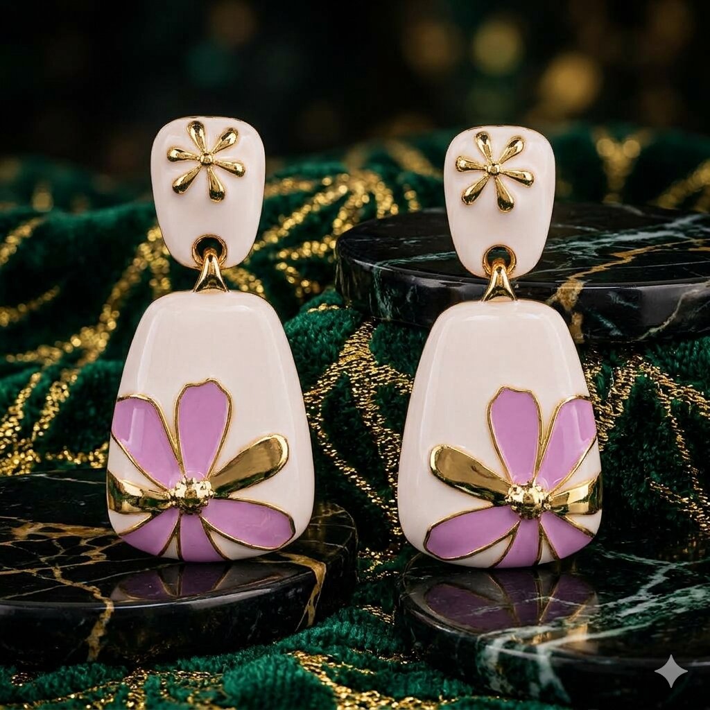 Purple Florette earrings