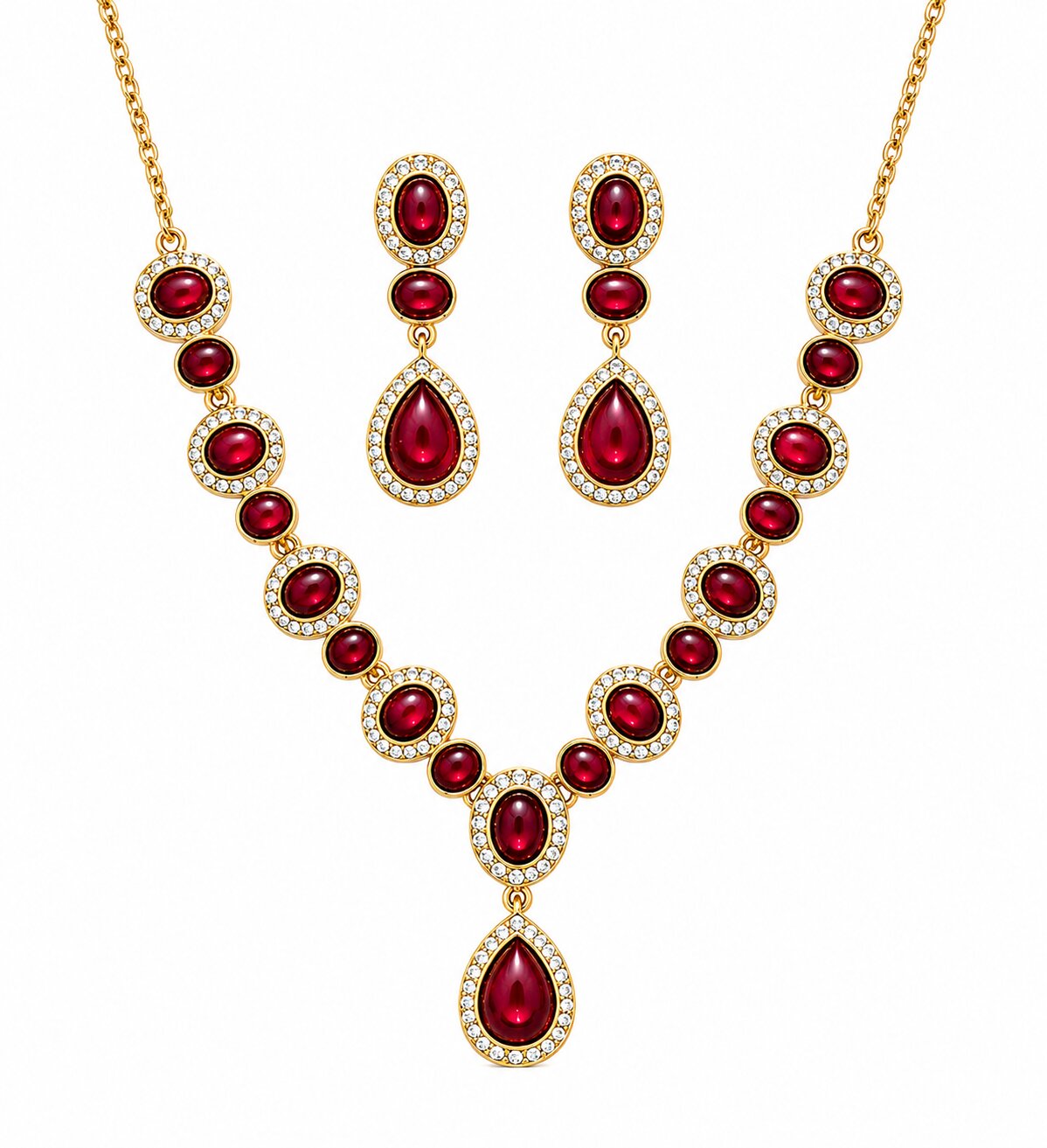 Devika Maroon Indian Traditional Necklace Set